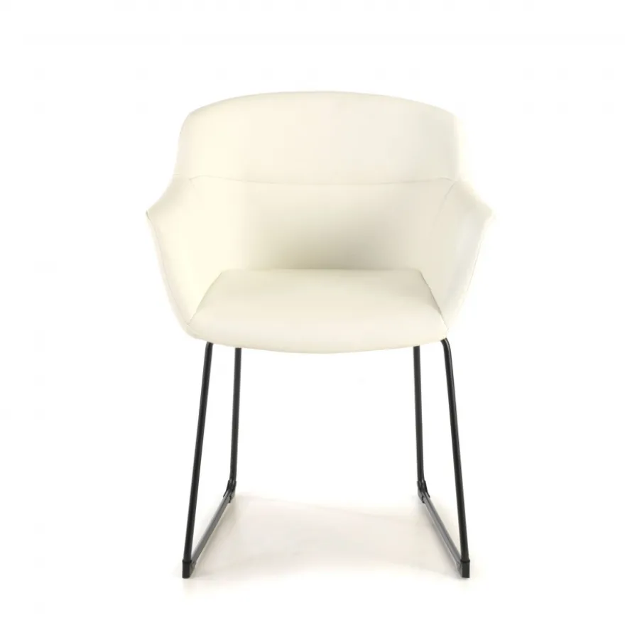 Sedia Sala Attesa Ores, Cantilever, Sedile Imbottito, Pelle
