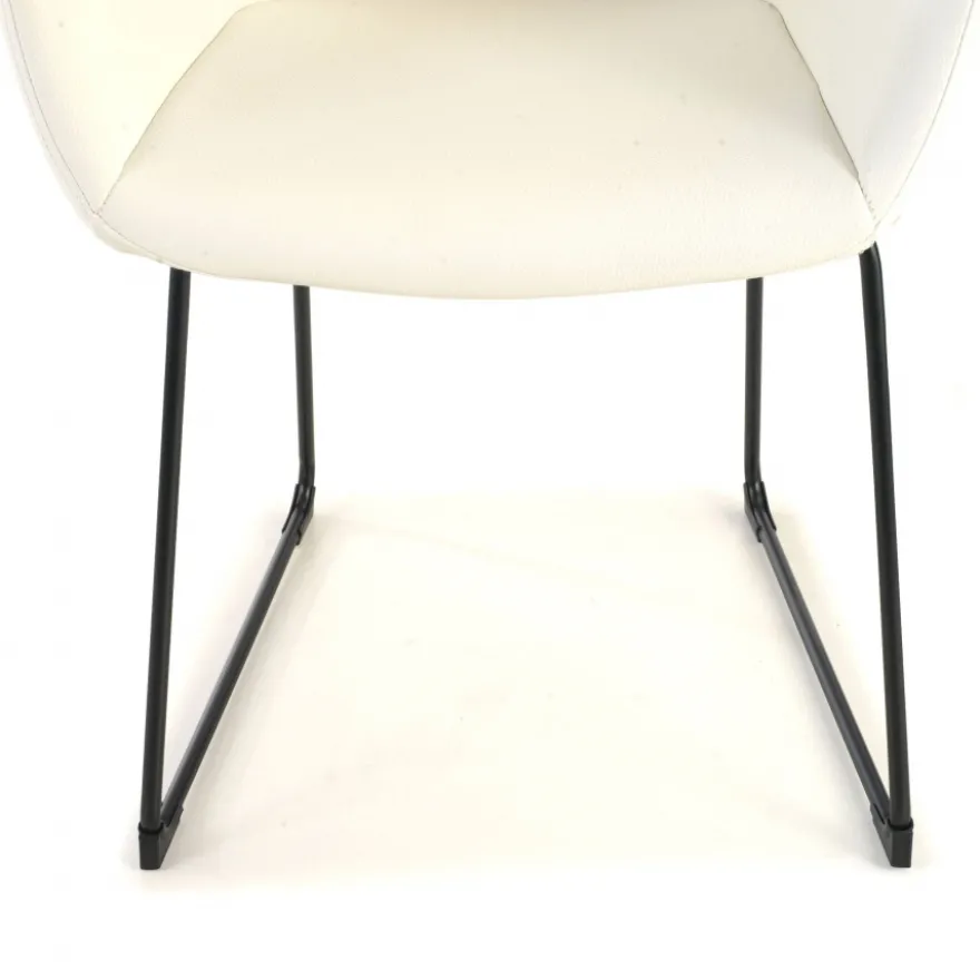 Sedia Sala Attesa Ores, Cantilever, Sedile Imbottito, Pelle