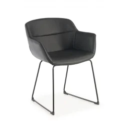 Sedia Sala Attesa Ores, Cantilever, Sedile Imbottito, Pelle