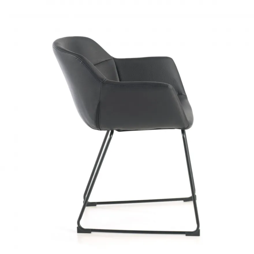 Sedia Sala Attesa Ores, Cantilever, Sedile Imbottito, Pelle