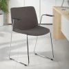 Sedia Sala d'Attesa Flow, schienale ergonomico, slitta, con braccioli