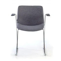 Sedia Sala d'Attesa Flow, schienale ergonomico, slitta, con braccioli