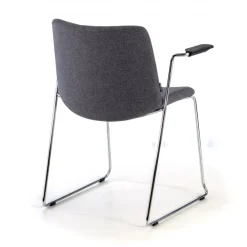 Sedia Sala d'Attesa Flow, schienale ergonomico, slitta, con braccioli