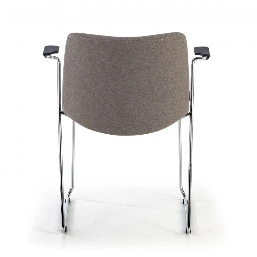 Sedia Sala d'Attesa Flow, schienale ergonomico, slitta, con braccioli