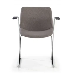 Sedia Sala d'Attesa Flow, schienale ergonomico, slitta, con braccioli