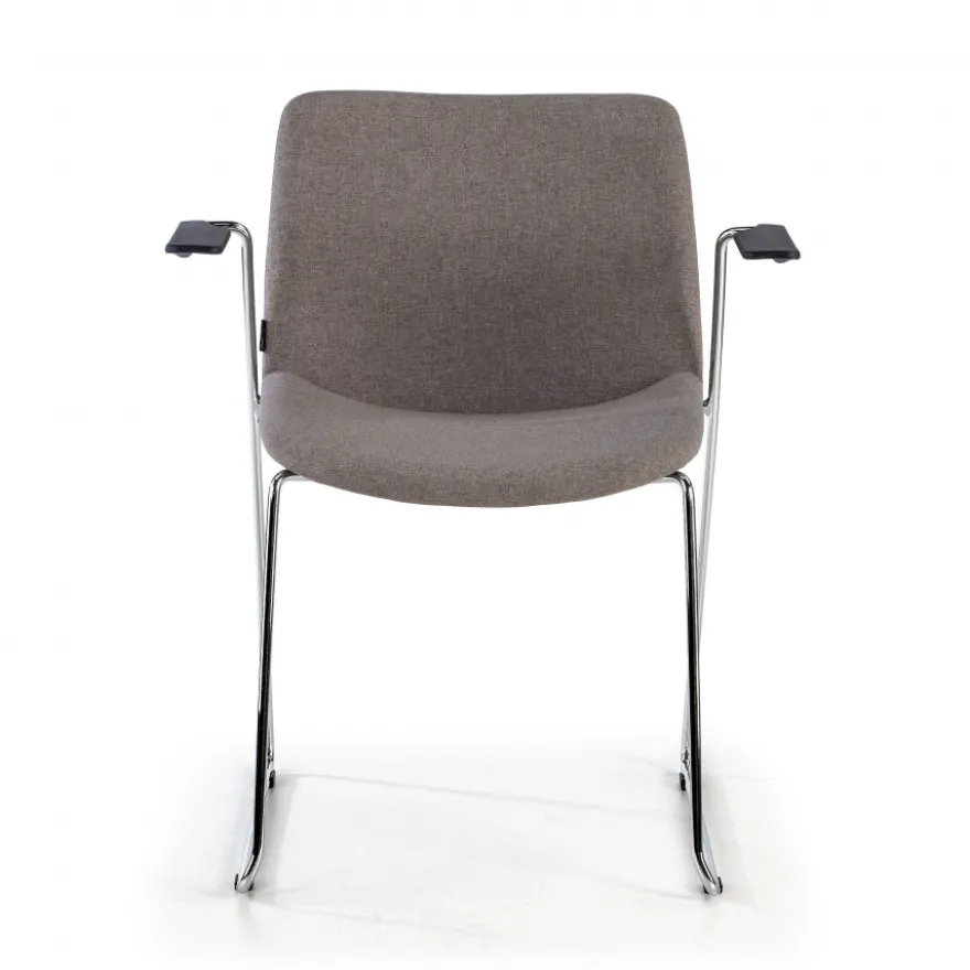Sedia Sala d'Attesa Flow, schienale ergonomico, slitta, con braccioli
