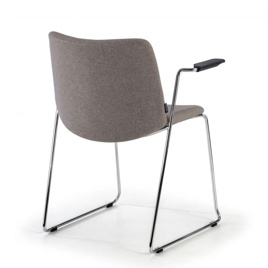 Sedia Sala d'Attesa Flow, schienale ergonomico, slitta, con braccioli