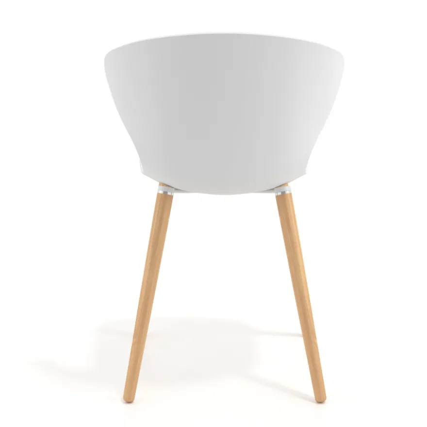 Sedia Scandinava Emily, seduta ergonomica, gambe in legno