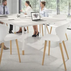 Sedia Scandinava Emily, seduta ergonomica, gambe in legno