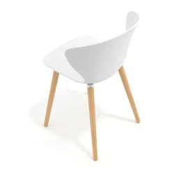 Sedia Scandinava Emily, seduta ergonomica, gambe in legno
