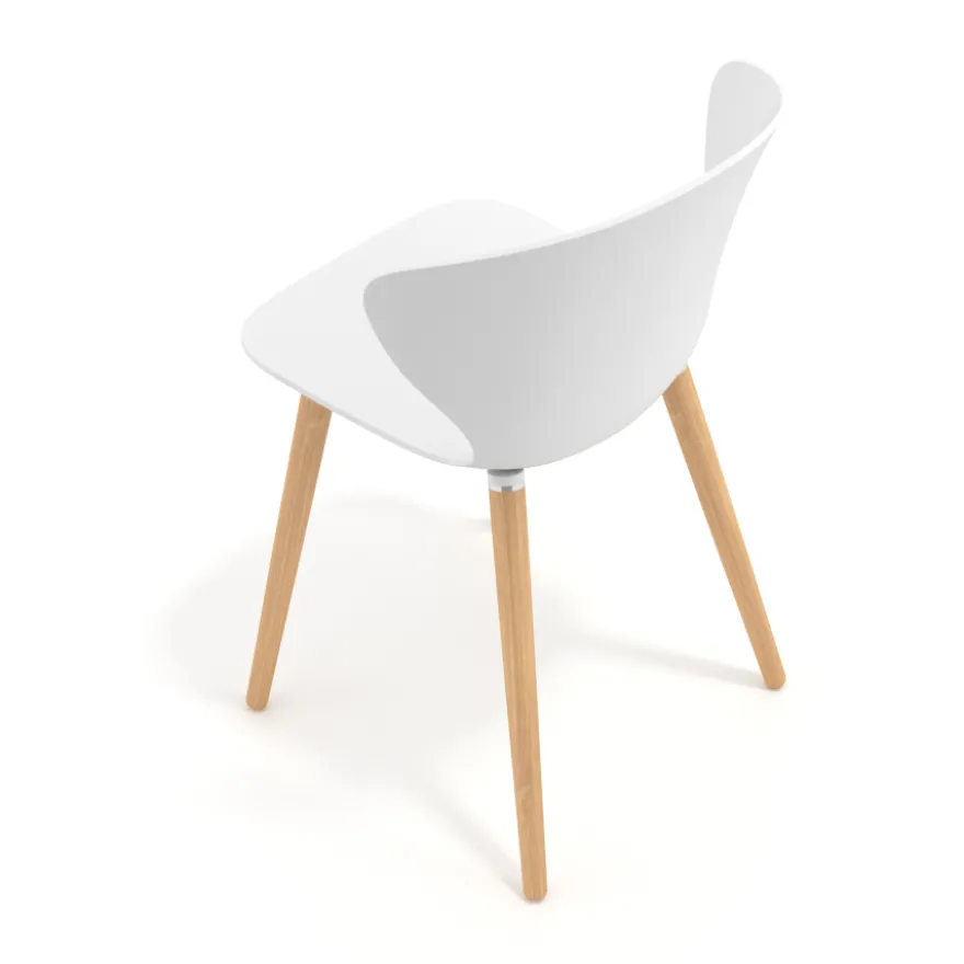 Sedia Scandinava Emily, seduta ergonomica, gambe in legno