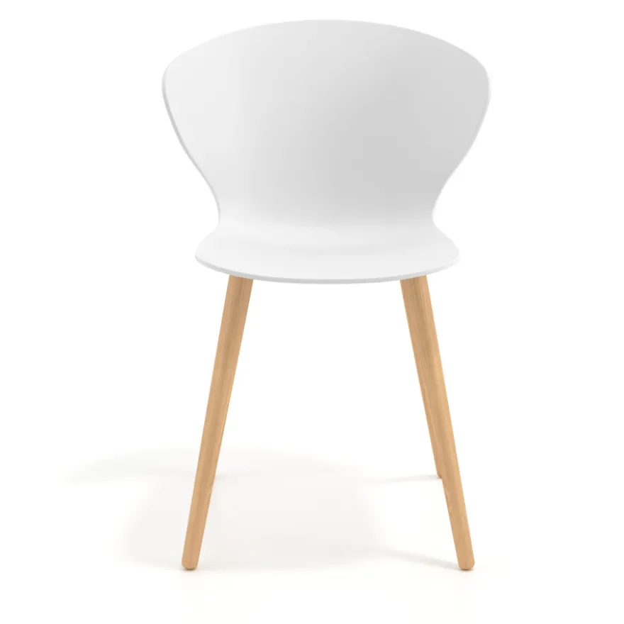Sedia Scandinava Emily, seduta ergonomica, gambe in legno