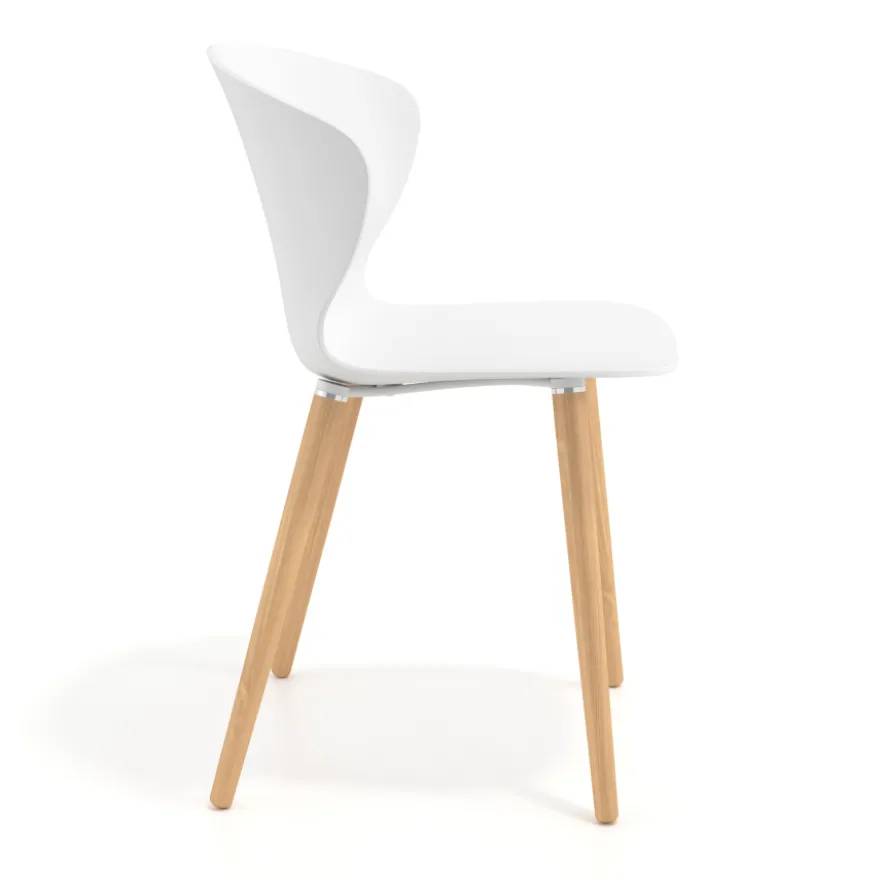 Sedia Scandinava Emily, seduta ergonomica, gambe in legno