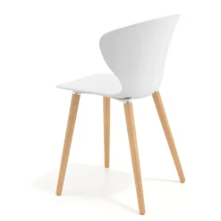 Sedia Scandinava Emily, seduta ergonomica, gambe in legno