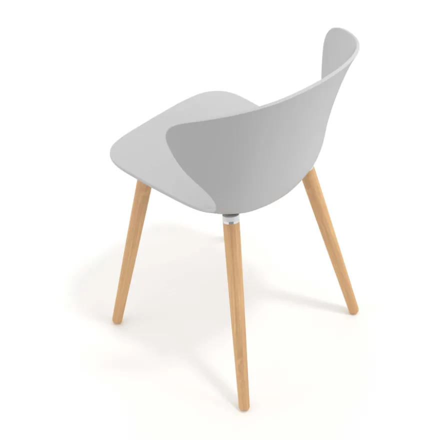 Sedia Scandinava Emily, seduta ergonomica, gambe in legno
