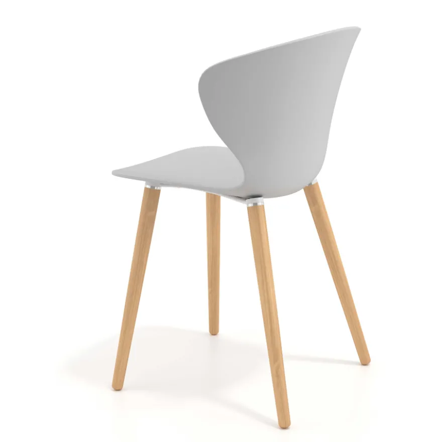 Sedia Scandinava Emily, seduta ergonomica, gambe in legno