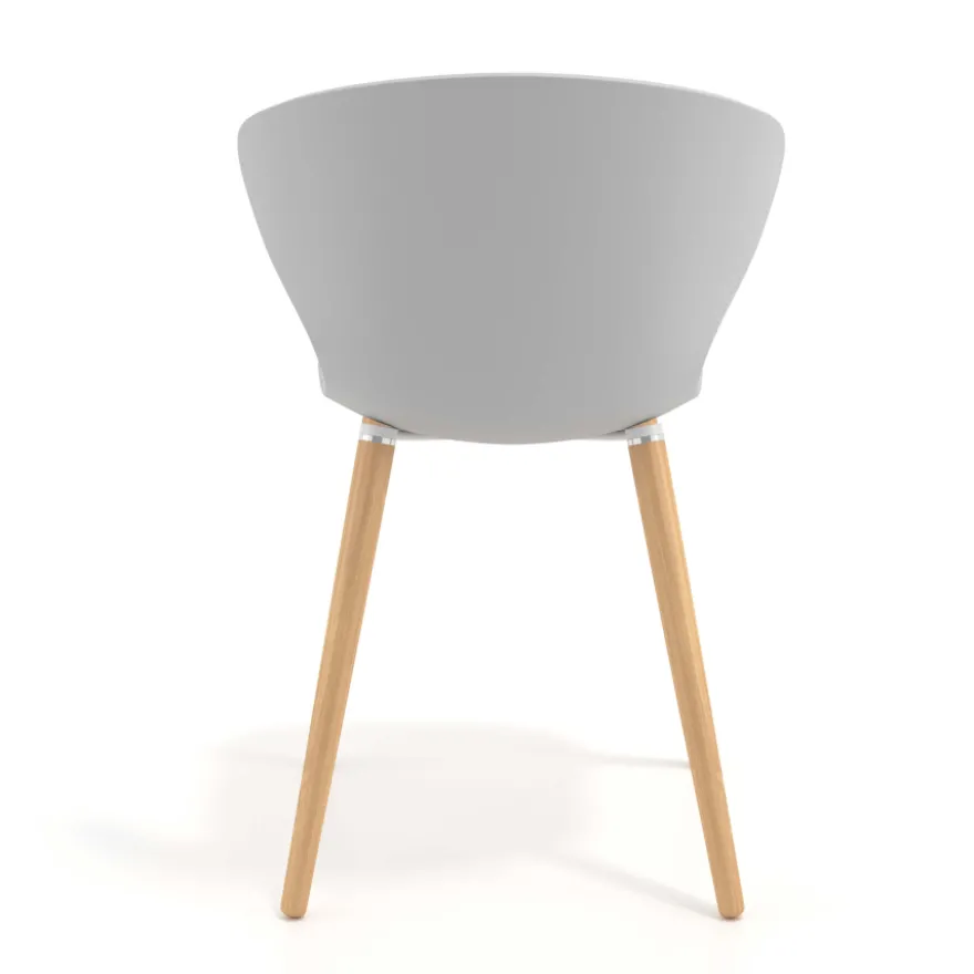 Sedia Scandinava Emily, seduta ergonomica, gambe in legno