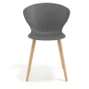 Sedia Scandinava Emily, seduta ergonomica, gambe in legno