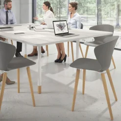 Sedia Scandinava Emily, seduta ergonomica, gambe in legno