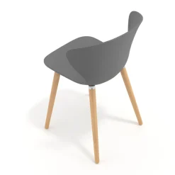 Sedia Scandinava Emily, seduta ergonomica, gambe in legno