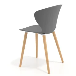 Sedia Scandinava Emily, seduta ergonomica, gambe in legno