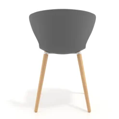 Sedia Scandinava Emily, seduta ergonomica, gambe in legno