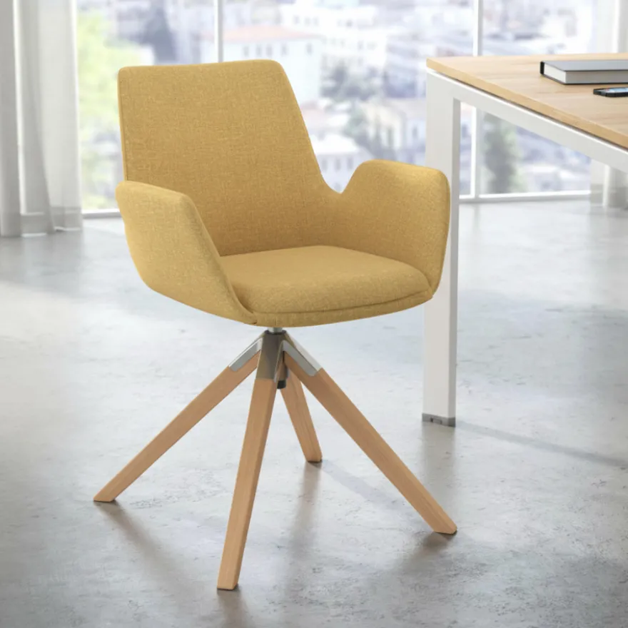 Sedia Scandinava Glamm, Gambe in Legno, Certificata