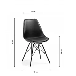 Sedia scandinava Norway, design, gambe in metallo