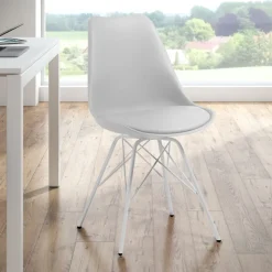 Sedia scandinava Norway, design, gambe in metallo