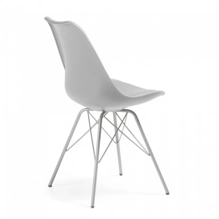 Sedia scandinava Norway, design, gambe in metallo
