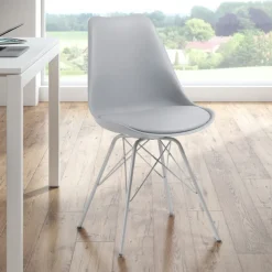 Sedia scandinava Norway, design, gambe in metallo