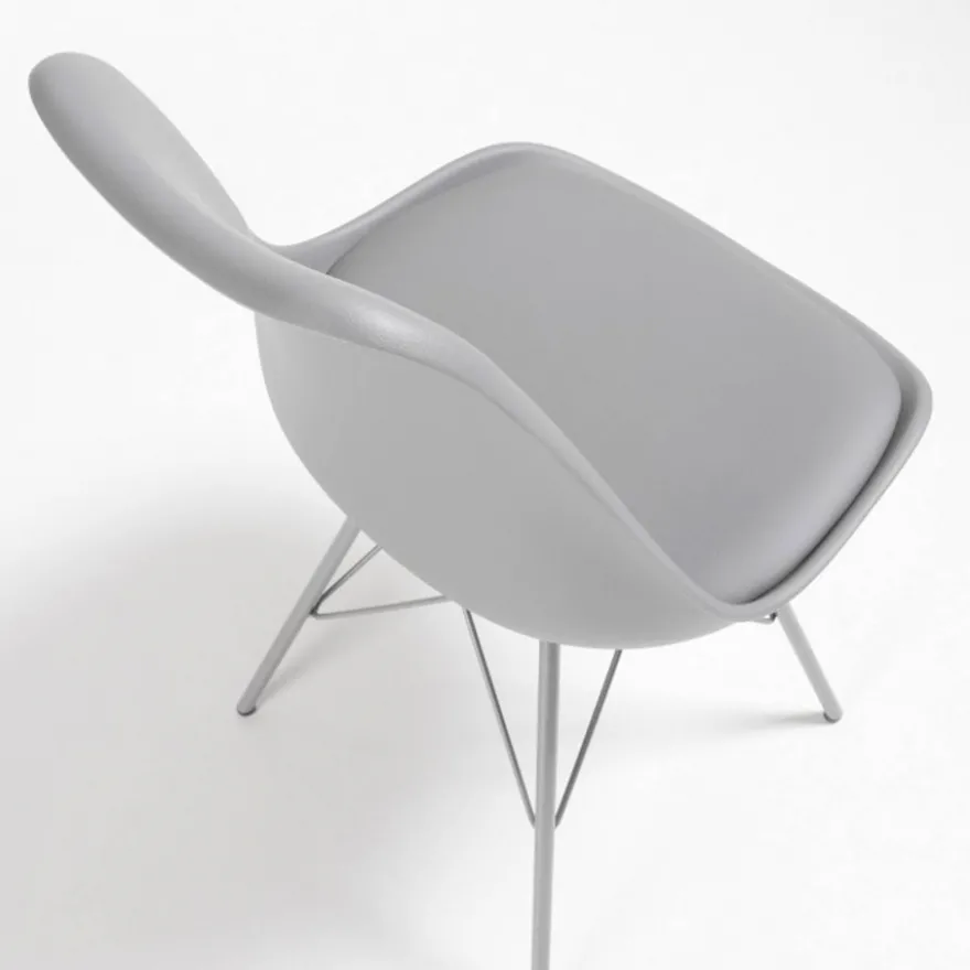 Sedia scandinava Norway, design, gambe in metallo