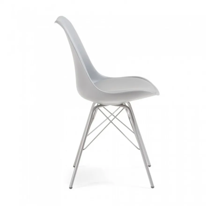 Sedia scandinava Norway, design, gambe in metallo