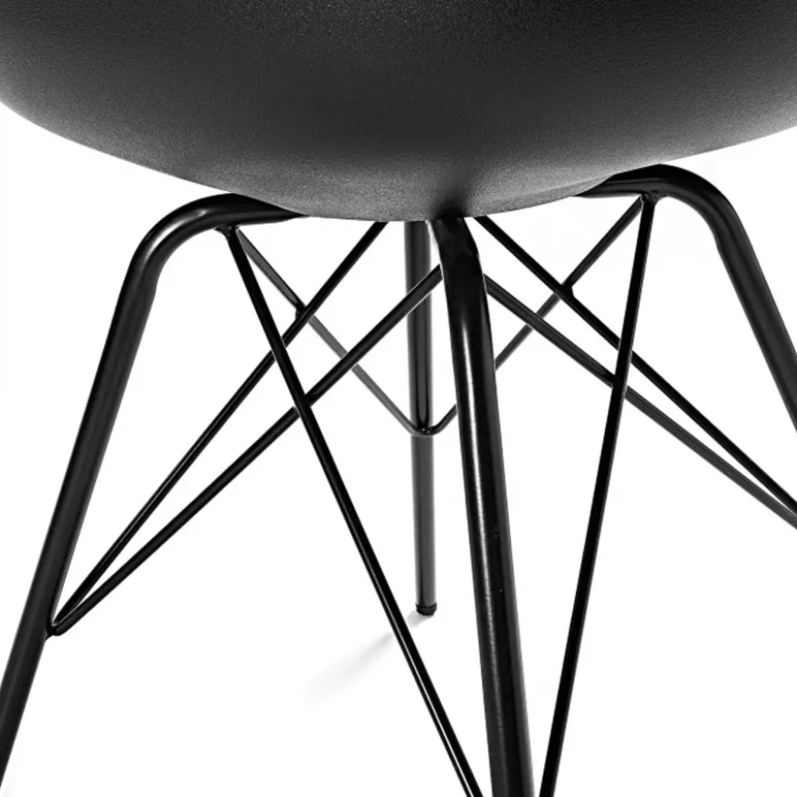 Sedia scandinava Norway, design, gambe in metallo