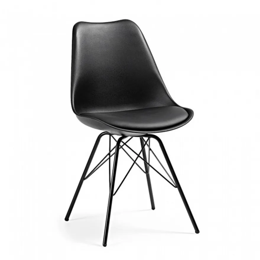 Sedia scandinava Norway, design, gambe in metallo