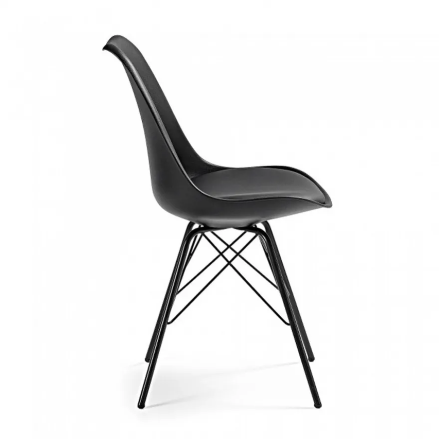 Sedia scandinava Norway, design, gambe in metallo