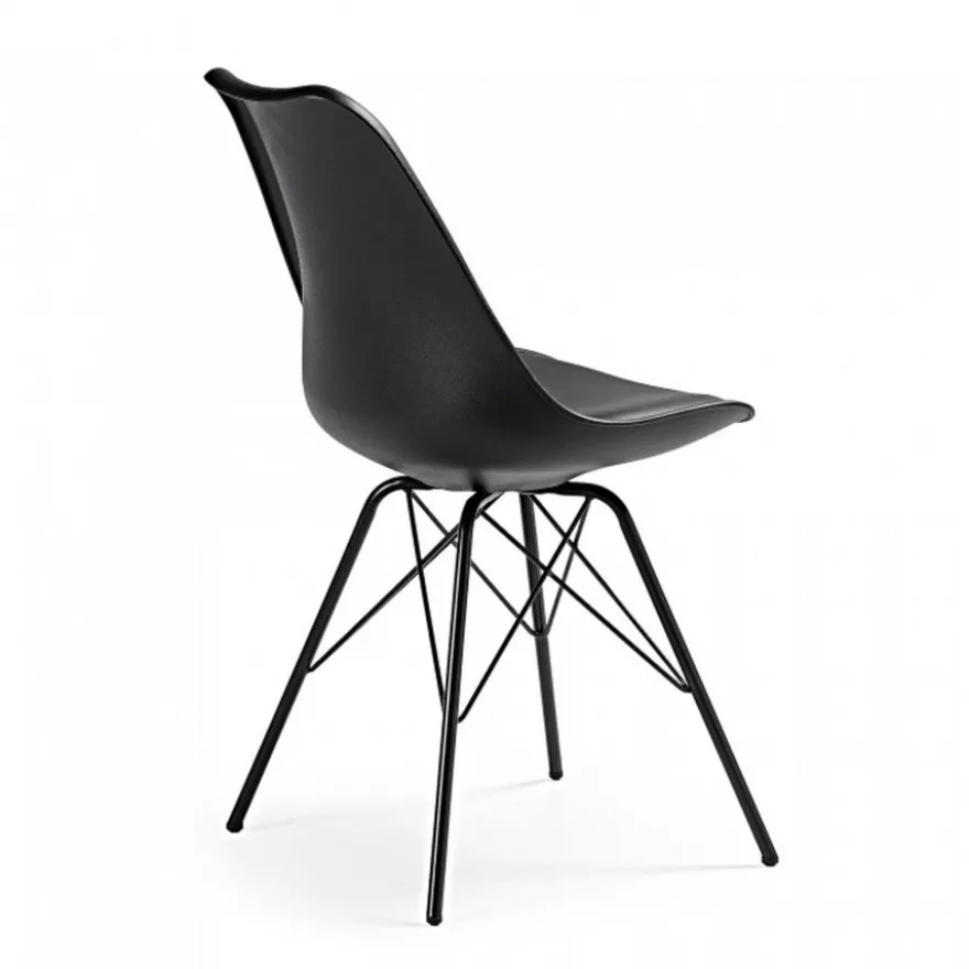 Sedia scandinava Norway, design, gambe in metallo