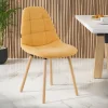 Sedia Scandinava Zafir, spessa imbottitura, gambe in legno
