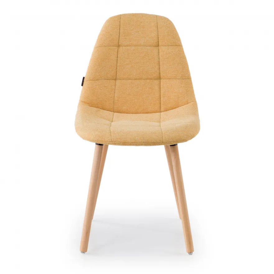 Sedia Scandinava Zafir, spessa imbottitura, gambe in legno