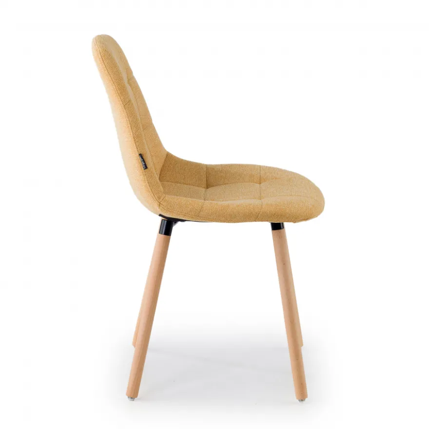 Sedia Scandinava Zafir, spessa imbottitura, gambe in legno