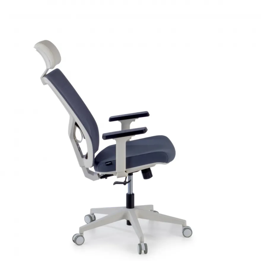 Sedia Scrivania Ergonomica Verdi white, braccioli regolabili, con poggiatesta