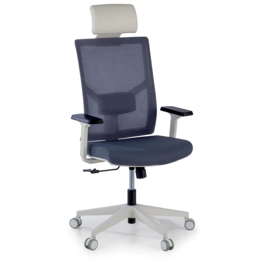 Sedia Scrivania Ergonomica Verdi white, braccioli regolabili, con poggiatesta