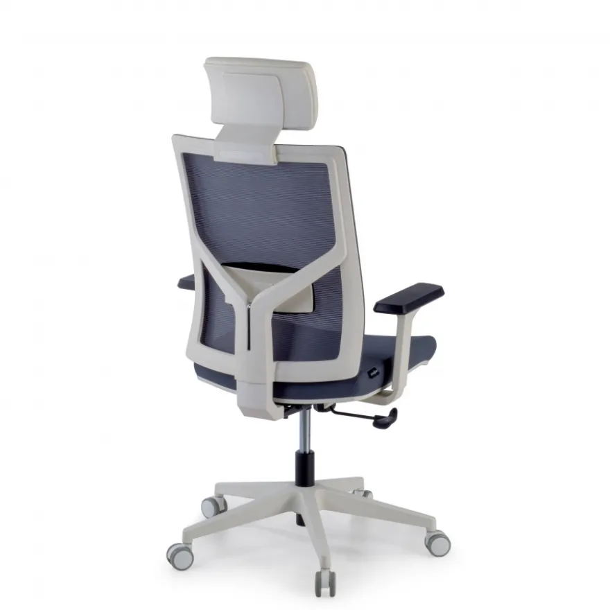 Sedia Scrivania Ergonomica Verdi white, braccioli regolabili, con poggiatesta