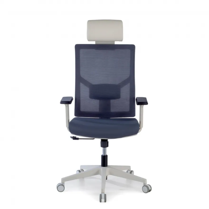 Sedia Scrivania Ergonomica Verdi white, braccioli regolabili, con poggiatesta