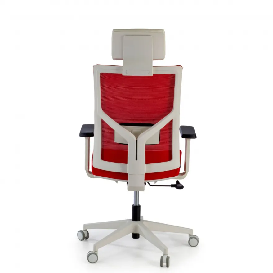 Sedia Scrivania Ergonomica Verdi white, braccioli regolabili, con poggiatesta