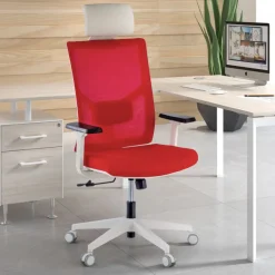 Sedia Scrivania Ergonomica Verdi white, braccioli regolabili, con poggiatesta