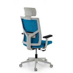 Sedia Scrivania Ergonomica Verdi white, braccioli regolabili, con poggiatesta