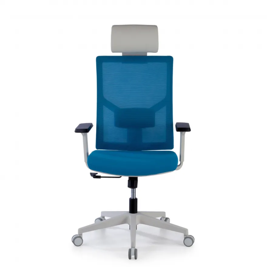 Sedia Scrivania Ergonomica Verdi white, braccioli regolabili, con poggiatesta