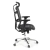 Sedia Smart Working Dover, poggiatesta, base alluminio, 8 ore