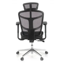 Sedia Smart Working Dover, poggiatesta, base alluminio, 8 ore